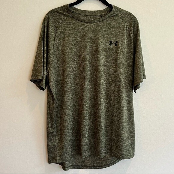 NWT Under Armour Men's Green Black UA Tech 2.0 S/S Tee T- Shirt gym large cardio - Picture 7 of 10